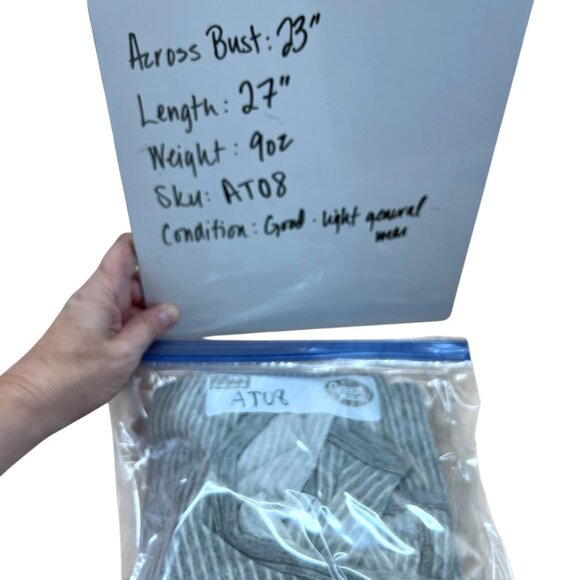 James Perse Striped Relaxed Fit Tunic Top Gray White Size XL 4 - Picture 9 of 10